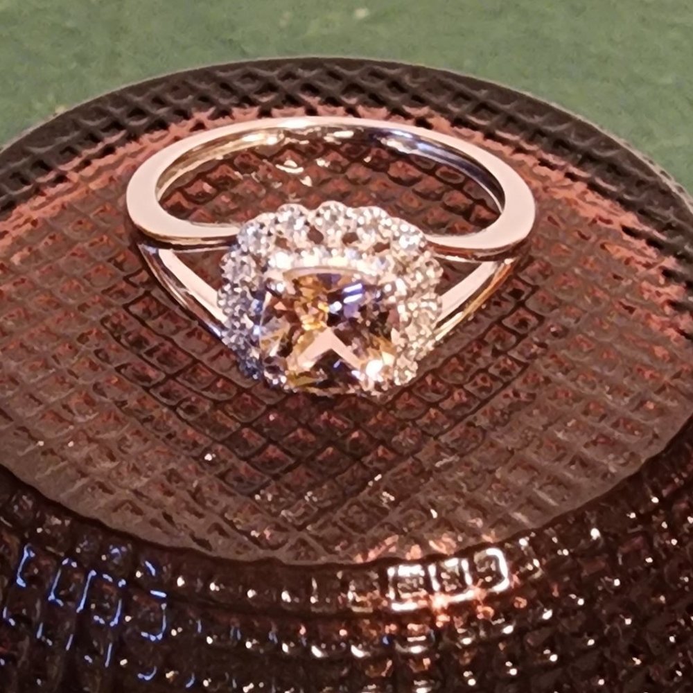 Avon Sterling Silver Fancy Pink CZ Ring